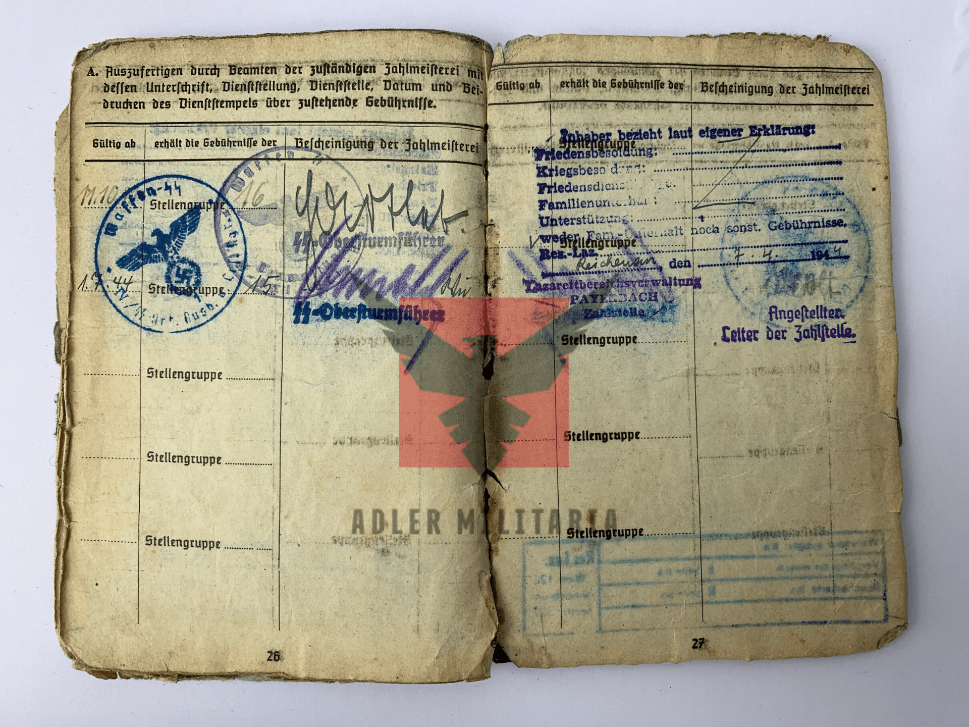 WW2 German SS Soldbuch - LSSAH & HJ Division - ‘Wespe & Hummel’ Russia/Bastogne/Hungary/Austria - Image 20