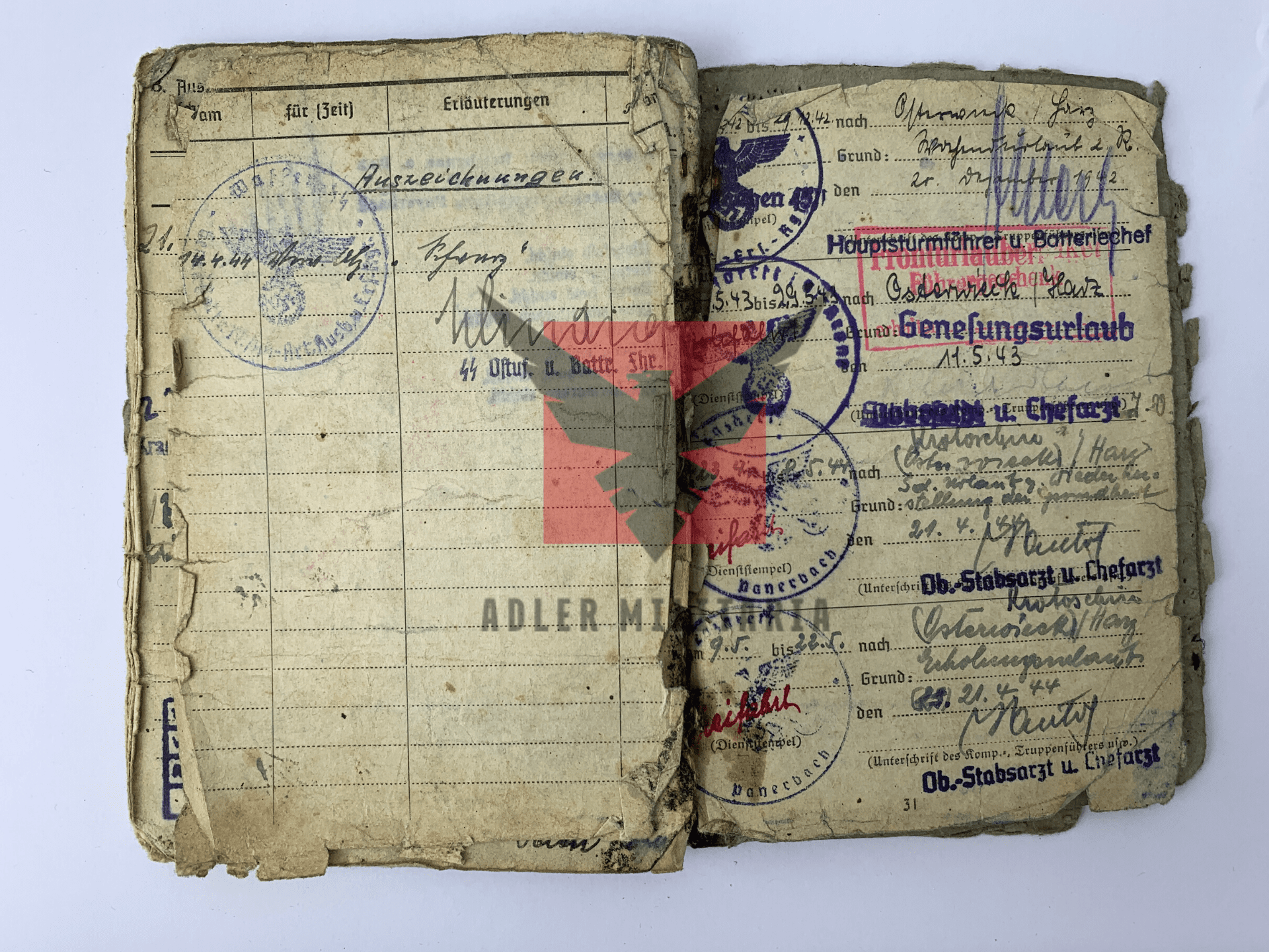 WW2 German SS Soldbuch - LSSAH & HJ Division - ‘Wespe & Hummel’ Russia/Bastogne/Hungary/Austria - Image 22