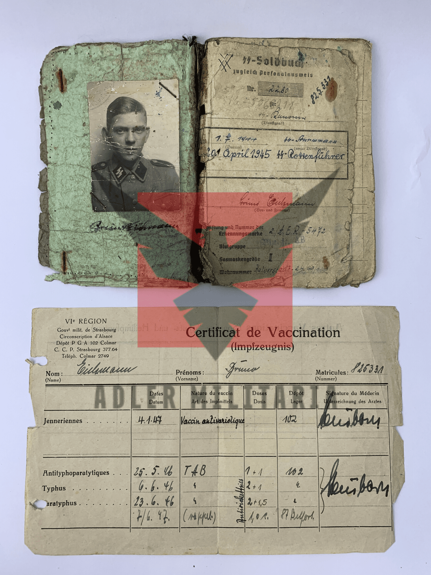 WW2 German SS Soldbuch - LSSAH & HJ Division - ‘Wespe & Hummel’ Russia/Bastogne/Hungary/Austria - Image 10