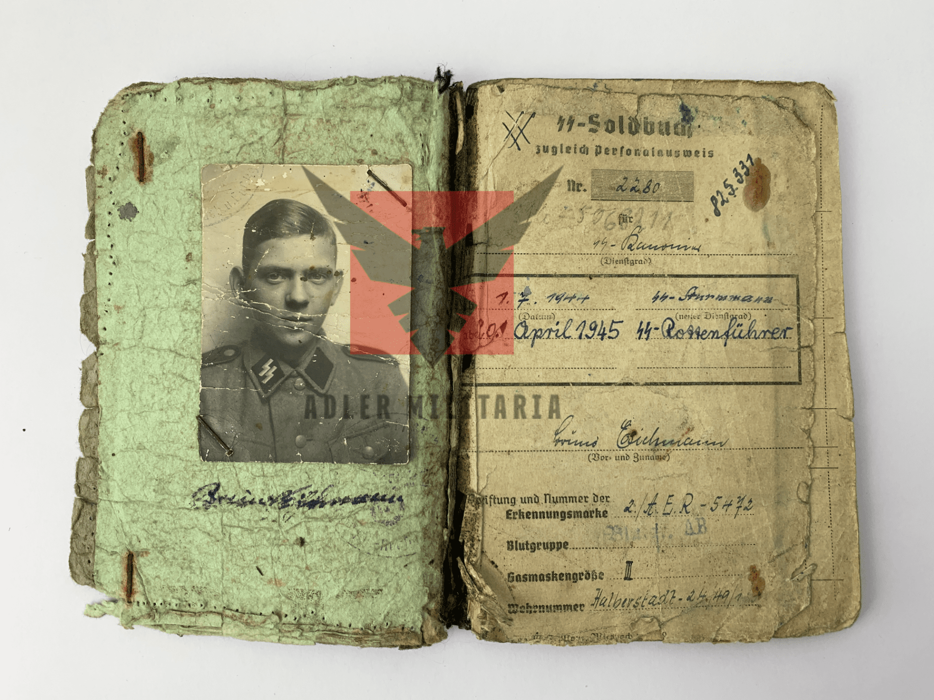 WW2 German SS Soldbuch - LSSAH & HJ Division - ‘Wespe & Hummel’ Russia/Bastogne/Hungary/Austria