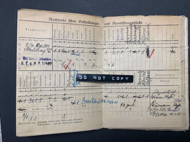 Soldbuch - Gef Hackl 'Battle of Elsenborn Ridge -Ardennes 1944" GR 991 (SOLD) - Image 8