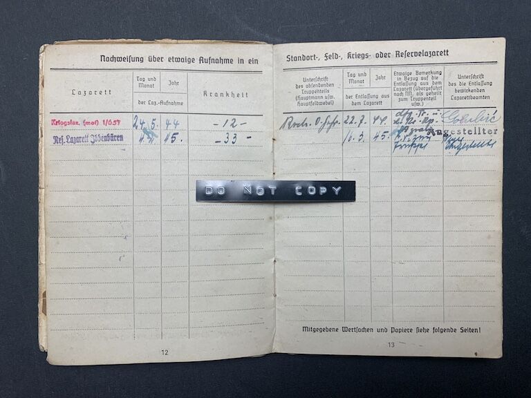 Soldbuch - Gef Hackl 'Battle of Elsenborn Ridge -Ardennes 1944" GR 991 (SOLD) - Image 11