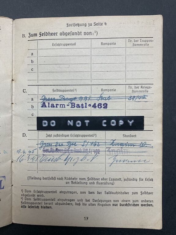 Soldbuch - Gef Hackl 'Battle of Elsenborn Ridge -Ardennes 1944" GR 991 (SOLD) - Image 13