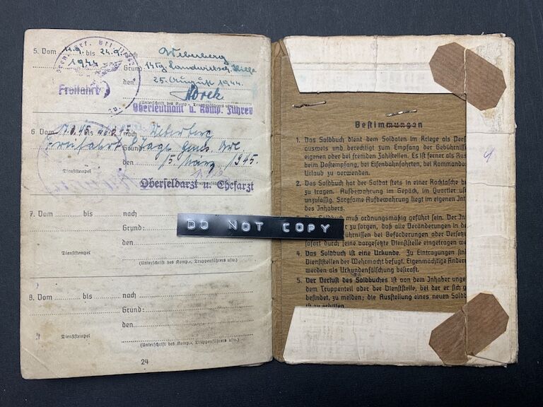 Soldbuch - Gef Hackl 'Battle of Elsenborn Ridge -Ardennes 1944" GR 991 (SOLD) - Image 16