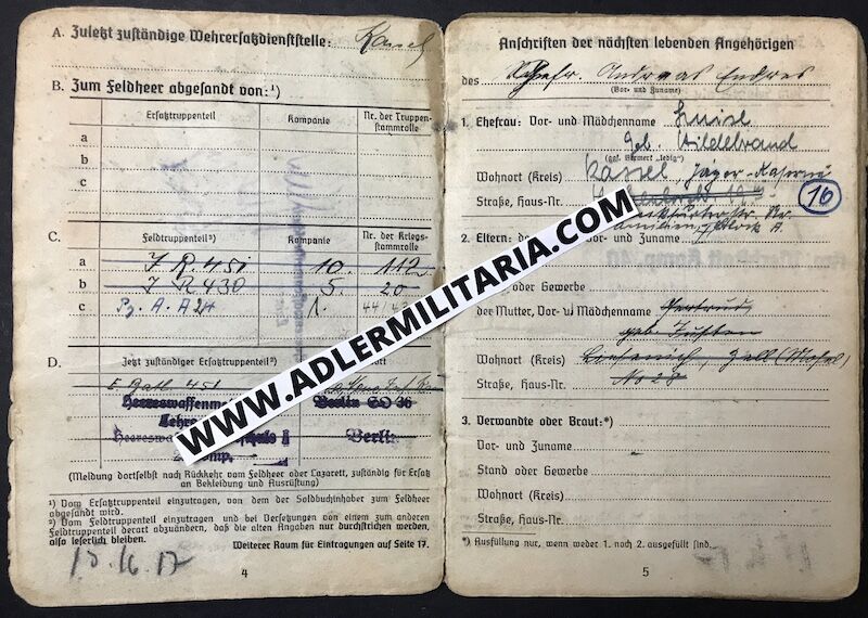 Soldbuch - Oberwaffenmeister Endres - Escaped Stalingrad - Pz.A.A.24 (24PD) - KVK1 - Von Edelsheim Signature! (Sold) - Image 7