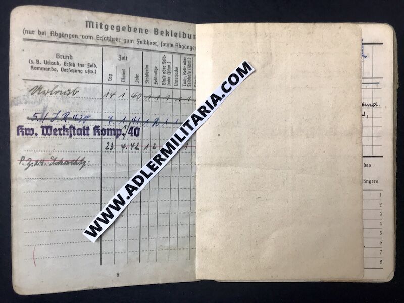 Soldbuch - Oberwaffenmeister Endres - Escaped Stalingrad - Pz.A.A.24 (24PD) - KVK1 - Von Edelsheim Signature! (Sold) - Image 8