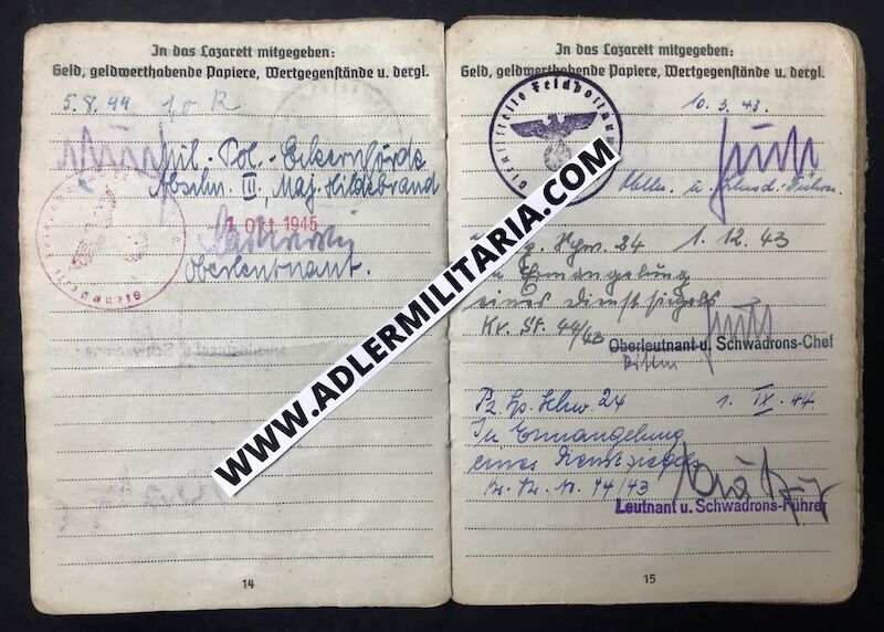 Soldbuch - Oberwaffenmeister Endres - Escaped Stalingrad - Pz.A.A.24 (24PD) - KVK1 - Von Edelsheim Signature! (Sold) - Image 15