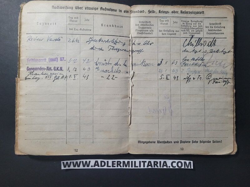 Heer Soldbuch - Uffz Fischer - Grenadier Regiment 388 (6.Geb Div) - Finland / Lappland / Norway - Lappland Schild - EK2 - ISA (Sold) - Image 9