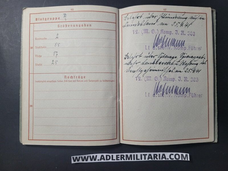 Heer Soldbuch - Uffz Fischer - Grenadier Regiment 388 (6.Geb Div) - Finland / Lappland / Norway - Lappland Schild - EK2 - ISA (Sold) - Image 26