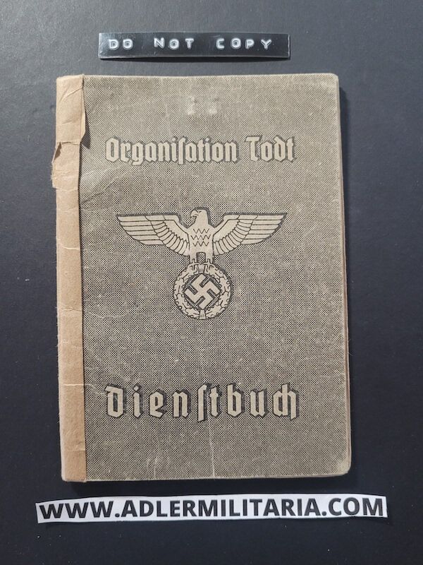 Organisation Todt Dienstbuch - OT-Bauführer Sedericht - Straflarger Eichkamp Berlin - OT Einsatz Baltöl - KVK2 (Sold) - Image 2