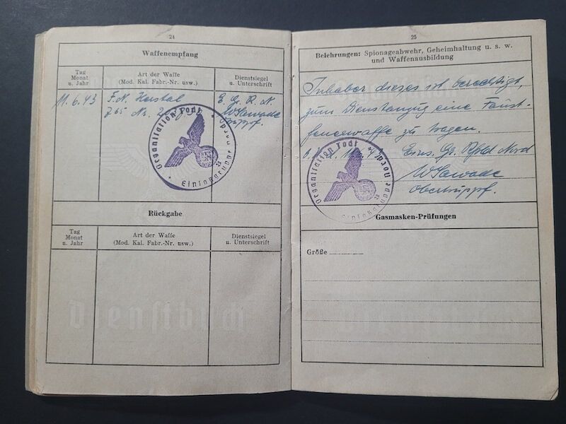Organisation Todt Dienstbuch - OT-Bauführer Sedericht - Straflarger Eichkamp Berlin - OT Einsatz Baltöl - KVK2 (Sold) - Image 9