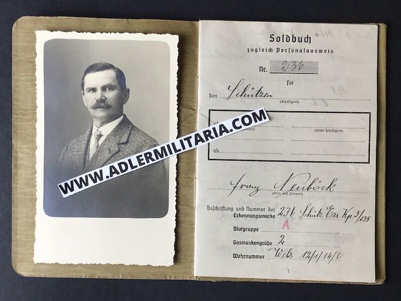 Heer Soldbuch - Schützen Neuböck - Artillerie Regiment 171 (71 ID) - Missing in City Stalingrad (on Hold) - Image 4