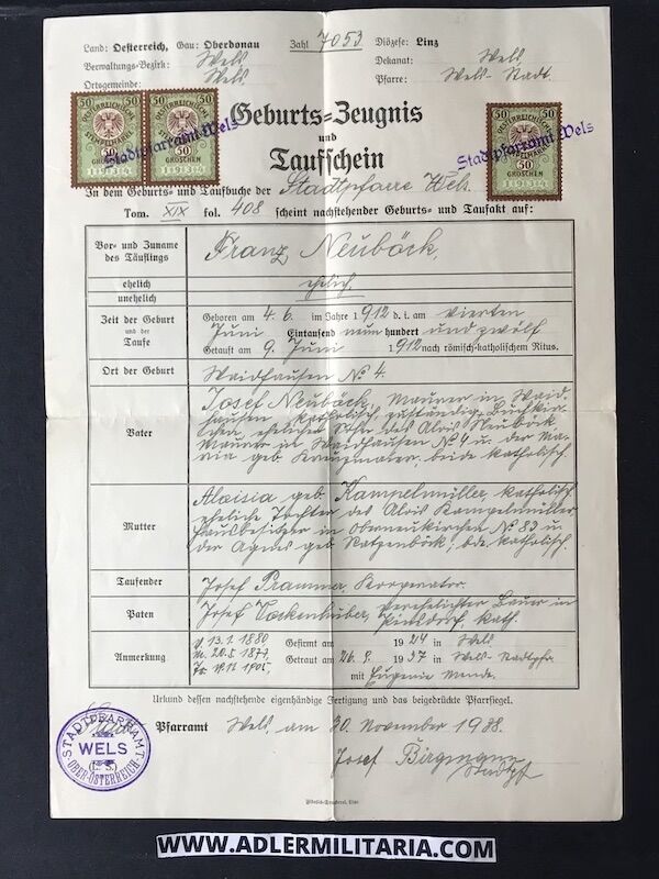 Heer Soldbuch - Schützen Neuböck - Artillerie Regiment 171 (71 ID) - Missing in City Stalingrad (on Hold) - Image 24