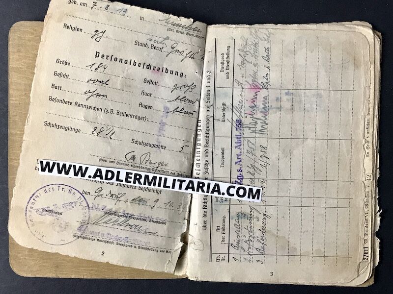 Heer Soldbuch - Uffz Burger - Grenadier Regiment 728 (728 VGD) Normandy 1944 - MP40 (Sold) - Image 4