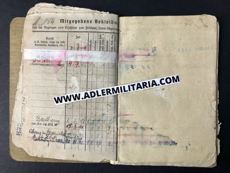 Heer Soldbuch - Uffz Burger - Grenadier Regiment 728 (728 VGD) Normandy 1944 - MP40 (Sold) - Image 6