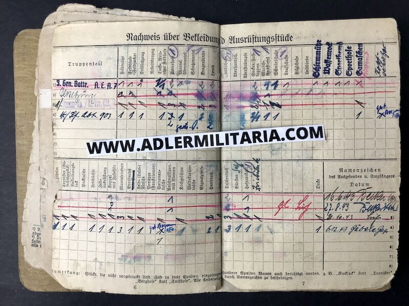 Heer Soldbuch - Uffz Burger - Grenadier Regiment 728 (728 VGD) Normandy 1944 - MP40 (Sold) - Image 7