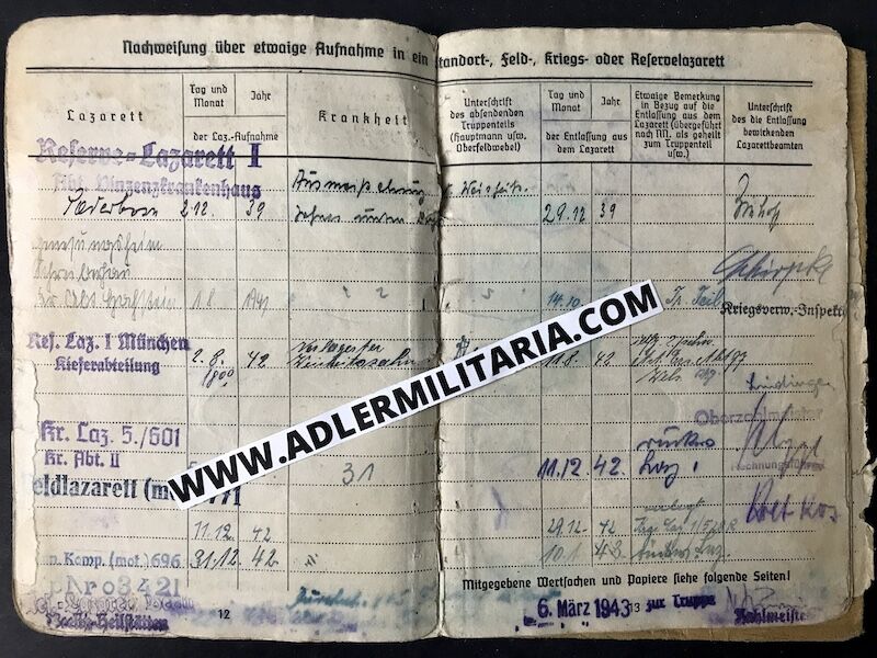 Heer Soldbuch - Uffz Burger - Grenadier Regiment 728 (728 VGD) Normandy 1944 - MP40 (Sold) - Image 12