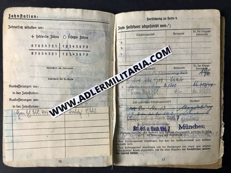 Heer Soldbuch - Uffz Burger - Grenadier Regiment 728 (728 VGD) Normandy 1944 - MP40 (Sold) - Image 15