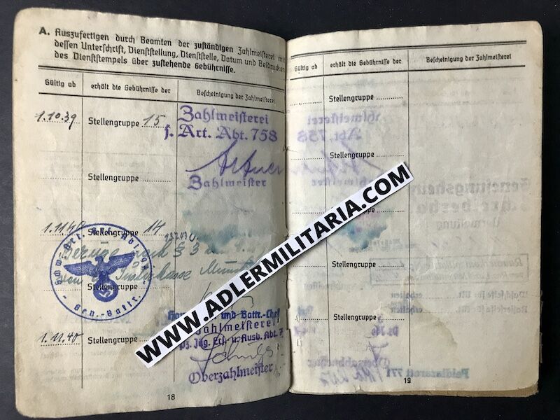 Heer Soldbuch - Uffz Burger - Grenadier Regiment 728 (728 VGD) Normandy 1944 - MP40 (Sold) - Image 16