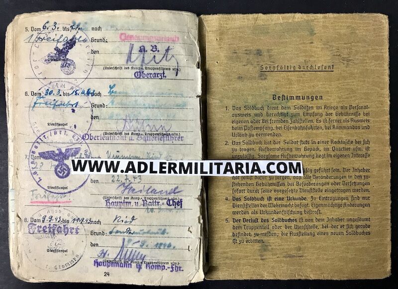 Heer Soldbuch - Uffz Burger - Grenadier Regiment 728 (728 VGD) Normandy 1944 - MP40 (Sold) - Image 20