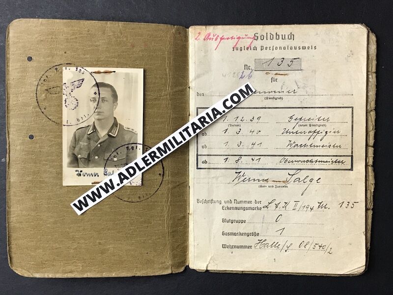 Heer Soldbuch Oberwachtmeister Salge - Turkestan Legion (Extremely Rare!) - Ostvölker Medal - Partisans Italy 1944!