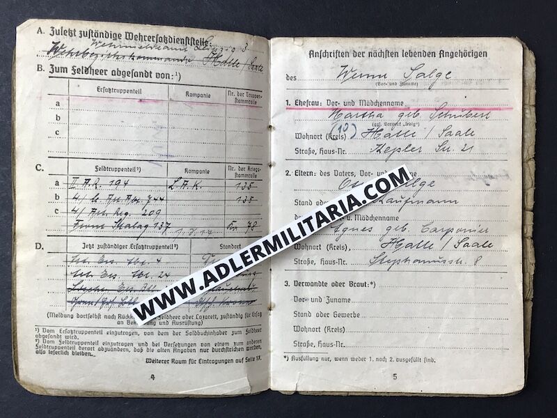 Heer Soldbuch Oberwachtmeister Salge - Turkestan Legion (Extremely Rare!) - Ostvölker Medal - Partisans Italy 1944! - Image 5