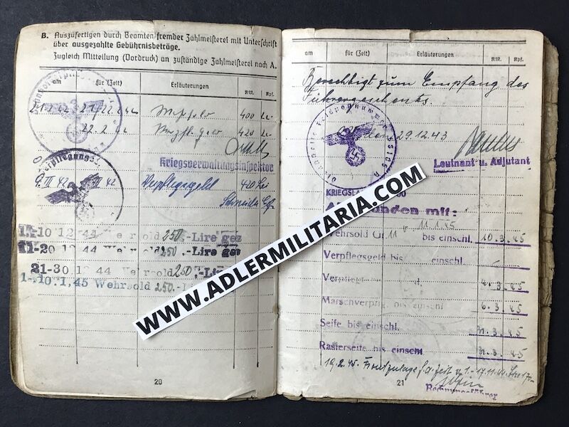 Heer Soldbuch Oberwachtmeister Salge - Turkestan Legion (Extremely Rare!) - Ostvölker Medal - Partisans Italy 1944! - Image 12