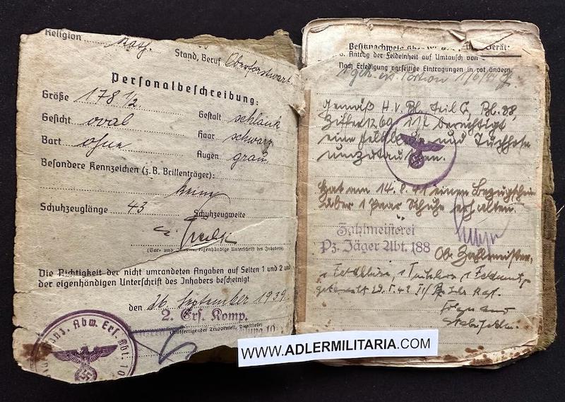 Wehrmacht Soldbuch - Feldwebel Prechtl - Panzerjäger Abt 61 - 11.Panzer Division - Lorraine France 1944 & Remagen 1945 - Image 4