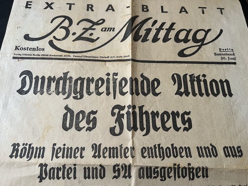 German BZ Newspaper - 30 June 1934 - "Night of the Long Knives" - Röhm-Putsch - Hitler - Obergruppenführer Lutze SA - Image 4
