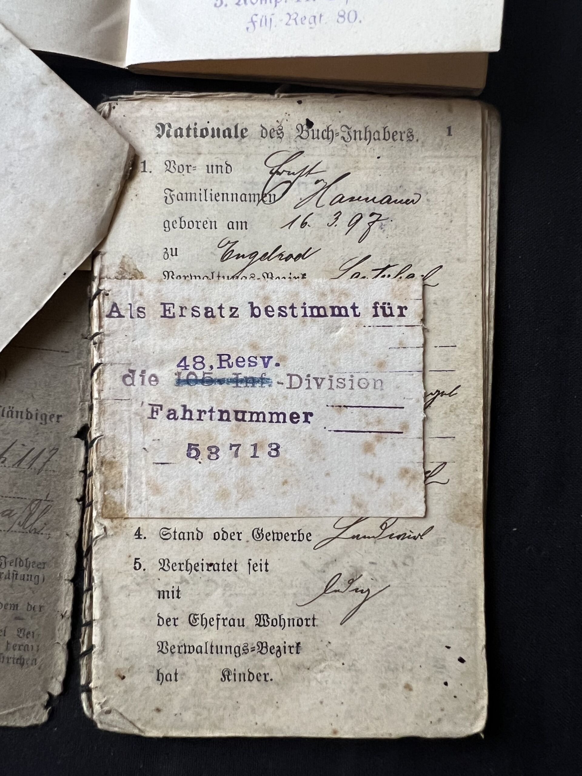 WW1 German Soldbuch and Militärpass - Iron Cross Cert - Musketier Ernst Hasenauer - Reserve Infanterie Regiment Nr 222 - Richtschütze MG08/15 (Sold) - Image 8