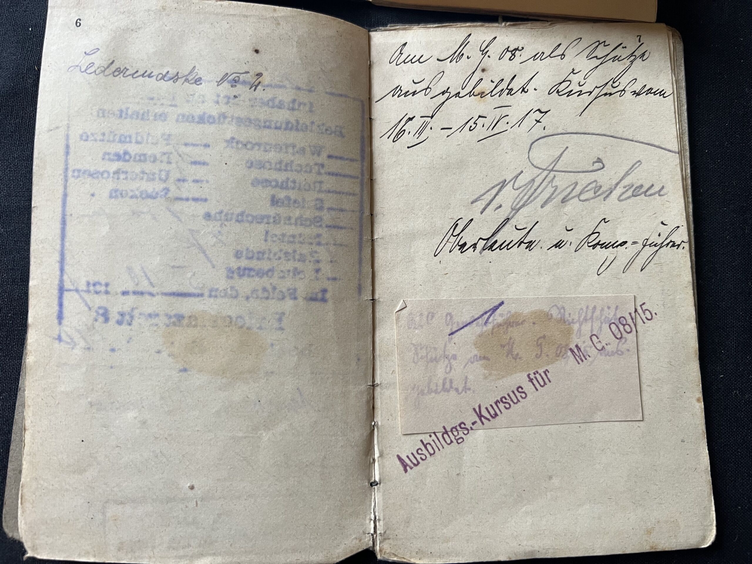 WW1 German Soldbuch and Militärpass - Iron Cross Cert - Musketier Ernst Hasenauer - Reserve Infanterie Regiment Nr 222 - Richtschütze MG08/15 (Sold) - Image 11