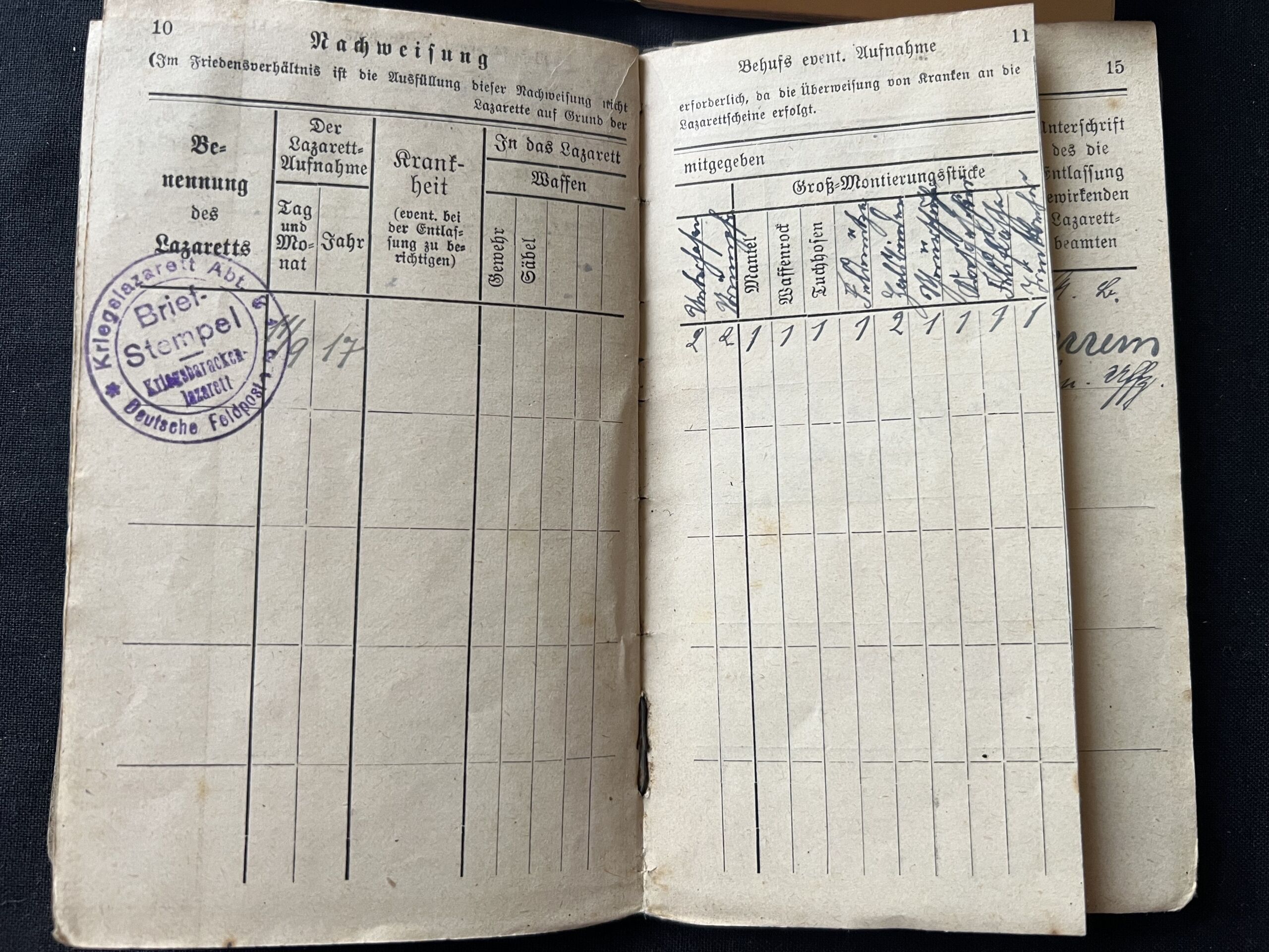 WW1 German Soldbuch and Militärpass - Iron Cross Cert - Musketier Ernst Hasenauer - Reserve Infanterie Regiment Nr 222 - Richtschütze MG08/15 (Sold) - Image 12