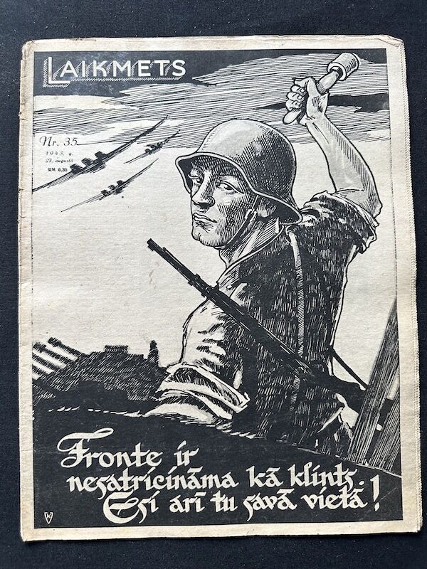 WWII Latvian / German Propaganda Newspaper - Laikmets - Latvian Waffen SS Legion - Amazing Original Collection x 30 - Image 2