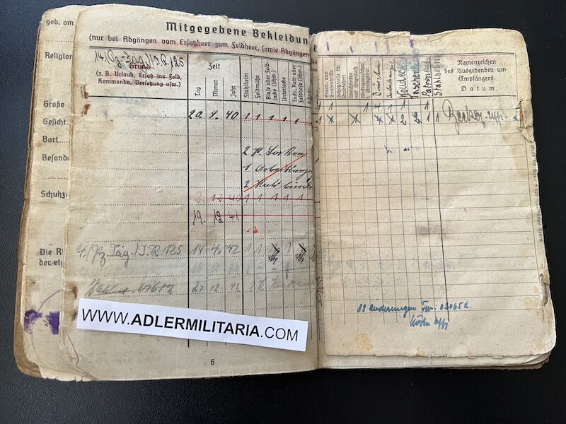 Wehrmacht Soldbuch - Stabgefreiter Johann Kriebs - Infanterie Regiment 125 (704 Inf Div) - KRETA - Roman Catholic Insert RARE - Image 7