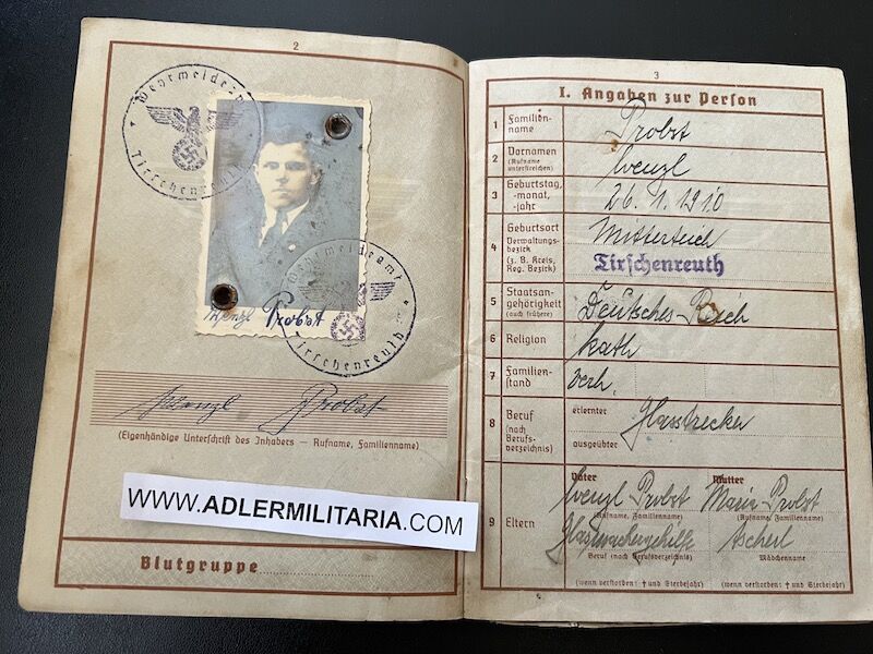 Heer Wehrpass - Feldwebel Wenzel Probst - Streifendienst - Kettenhund - Feldgendarmerie - Large Battle Calendar (Sold) - Image 4