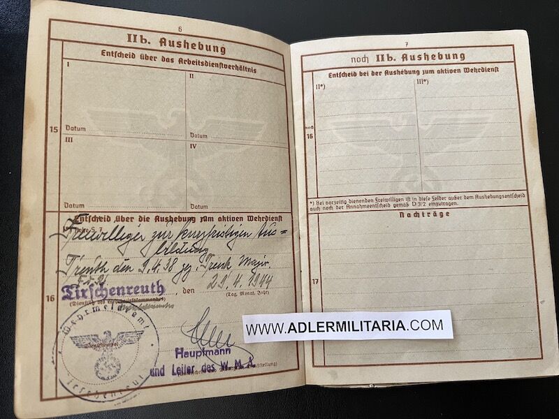 Heer Wehrpass - Feldwebel Wenzel Probst - Streifendienst - Kettenhund - Feldgendarmerie - Large Battle Calendar (Sold) - Image 6