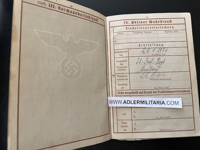 Heer Wehrpass - Feldwebel Wenzel Probst - Streifendienst - Kettenhund - Feldgendarmerie - Large Battle Calendar (Sold) - Image 7