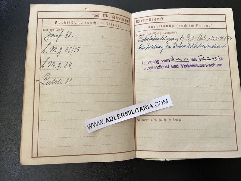 Heer Wehrpass - Feldwebel Wenzel Probst - Streifendienst - Kettenhund - Feldgendarmerie - Large Battle Calendar (Sold) - Image 9