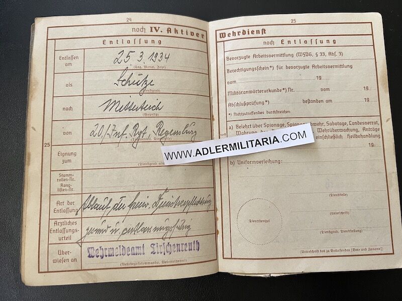 Heer Wehrpass - Feldwebel Wenzel Probst - Streifendienst - Kettenhund - Feldgendarmerie - Large Battle Calendar (Sold) - Image 11