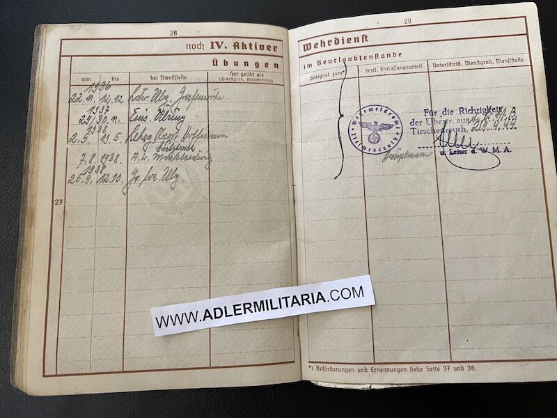 Heer Wehrpass - Feldwebel Wenzel Probst - Streifendienst - Kettenhund - Feldgendarmerie - Large Battle Calendar (Sold) - Image 13