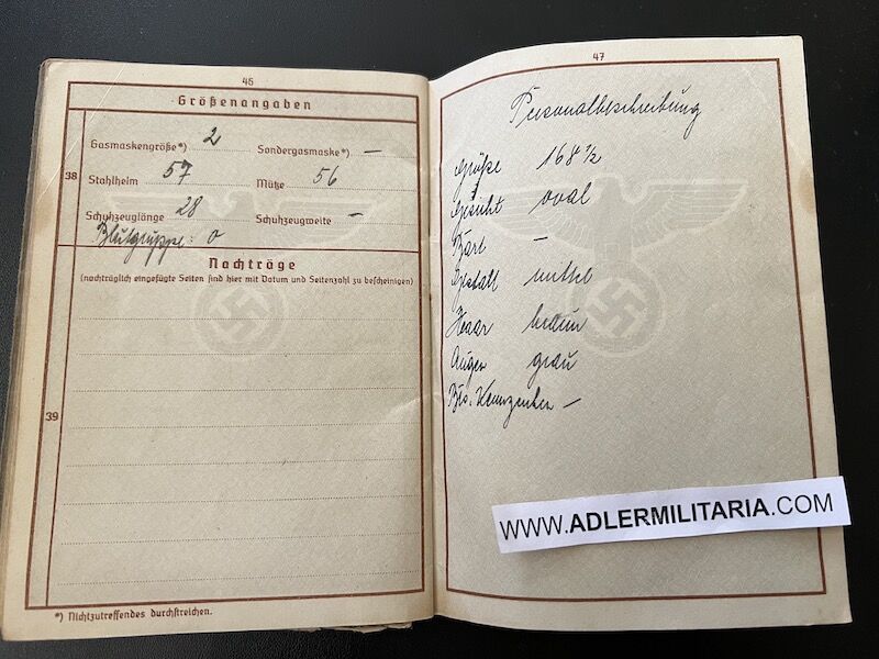 Heer Wehrpass - Feldwebel Wenzel Probst - Streifendienst - Kettenhund - Feldgendarmerie - Large Battle Calendar (Sold) - Image 16