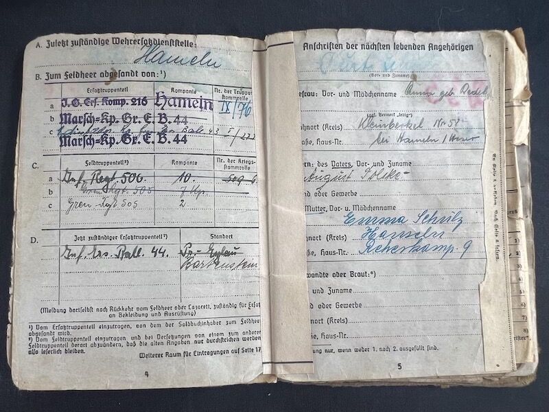 Wehrmacht Soldbuch and Photoalbum - NCO Kurt Schulz - Grenadier Regiment 505 (291 Inf Div) - G43 Rifle - Iron Cross (5 Awards) - Frontline Photos - Rare - Image 8