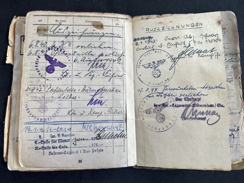 Wehrmacht Soldbuch and Photoalbum - NCO Kurt Schulz - Grenadier Regiment 505 (291 Inf Div) - G43 Rifle - Iron Cross (5 Awards) - Frontline Photos - Rare - Image 20