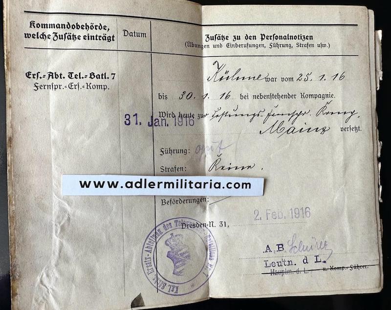 WW1 German Miliärpass - Gefreiter Wilhelm Kühne - Infanterie-Regiment Prinz Friedrich der Niederlande (2. Westfälisches) Nr. 15 - Iron Cross - Wounds Badge - Verdun - Image 18