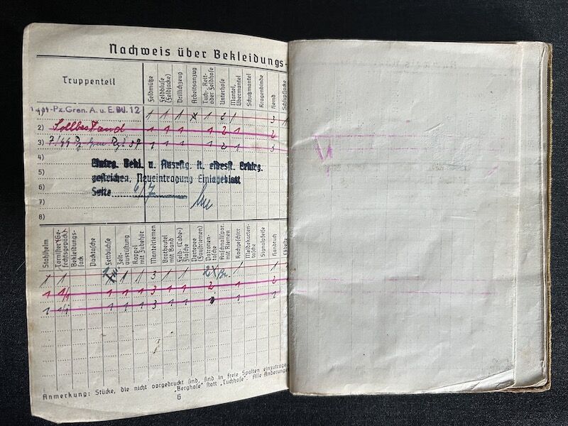 WWII German Waffen SS Soldbuch - SS-Pz-Gren Otto Hamm - LSSAH - Ardennes 1944/45 (Reserved) - Image 8