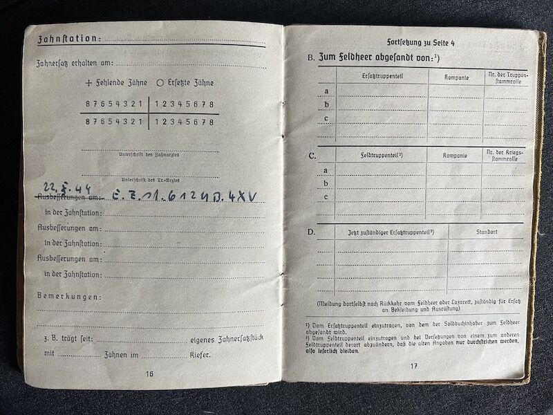 WWII German Waffen SS Soldbuch - SS-Pz-Gren Otto Hamm - LSSAH - Ardennes 1944/45 (Reserved) - Image 15