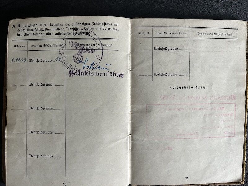WWII German Waffen SS Soldbuch - SS-Pz-Gren Otto Hamm - LSSAH - Ardennes 1944/45 (Reserved) - Image 16