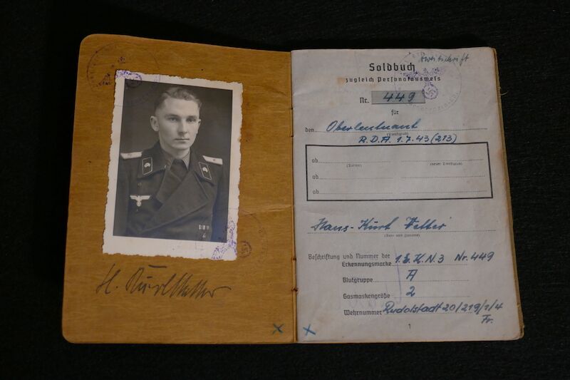 WWII German Panzer Soldbuch - Oberleutnant Hans Kurt Vetter (Swiss Born) - Panzer Regiment 2 & Panzer Lehr Regiment - Fought against US 101st Airborne Division at Bastogne - Ardennes & Holland - Ultra Rare (Sold)