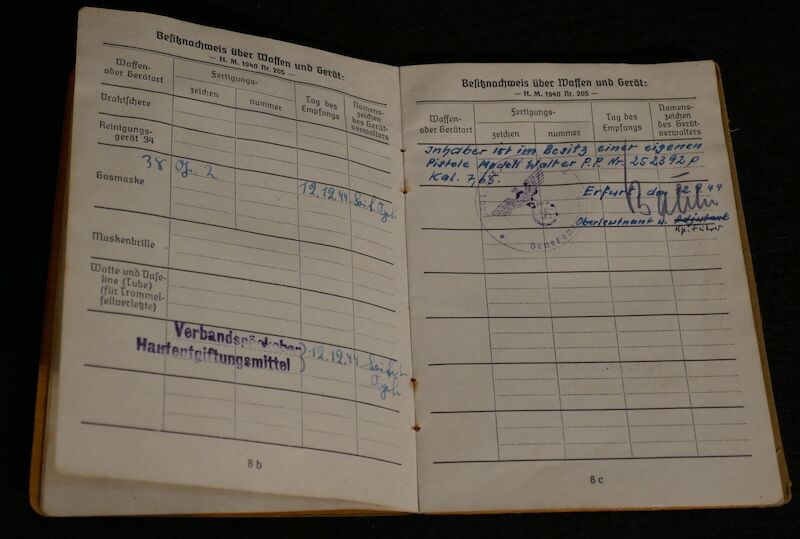 WWII German Panzer Soldbuch - Oberleutnant Hans Kurt Vetter (Swiss Born) - Panzer Regiment 2 & Panzer Lehr Regiment - Fought against US 101st Airborne Division at Bastogne - Ardennes & Holland - Ultra Rare (Sold) - Image 7