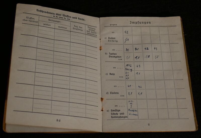 WWII German Panzer Soldbuch - Oberleutnant Hans Kurt Vetter (Swiss Born) - Panzer Regiment 2 & Panzer Lehr Regiment - Fought against US 101st Airborne Division at Bastogne - Ardennes & Holland - Ultra Rare (Sold) - Image 8